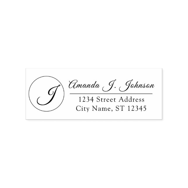 Monogram Family Name RSVP Adress Professional Rubber Stamp (Imprint)