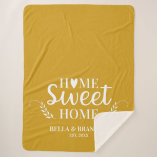 Monogram family name Sherpa Blanket