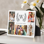 Monogram Family Photo Collage  Plaque<br><div class="desc">Modern,  trendy monogram family photo plaque. Design features 5 family photos,  trendy monogram with your initials and family name. Perfect as a gift or a keepsake.</div>