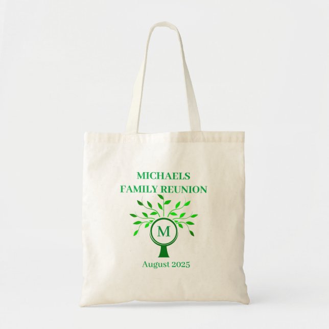 Monogram Family Reunion Family Tree Tote Bag (Front)