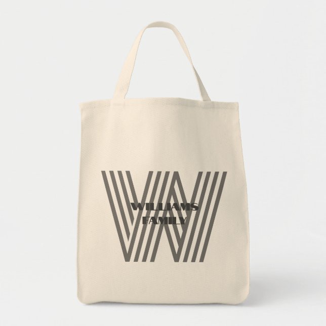monogram family Tote Bag minimal trendy (Front)