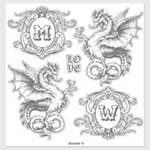 Monogram Fantasy Mediaeval Dragon Ornate Frames