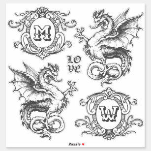 Monogram Fantasy Mediaeval Dragon Ornate Frames