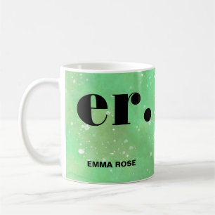 Monogram fantasy watercolor Stylish Modern Minimal Coffee Mug