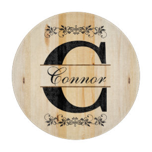 Monogram Faux Butcher Block Wood DIY Text Cutting Board