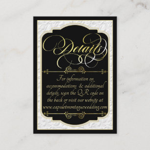 Monogram & Faux Embossed - Black/Gold Enclosure Card