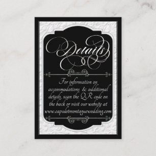 Monogram & Faux Embossed - Black/Silver Enclosure Card