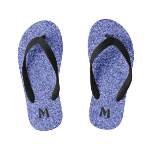 Monogram  Faux Glitter Kid's Flip Flops