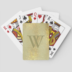 Monogram Faux Gold Classic Playing Cards