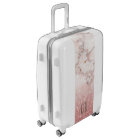 Monogram Faux Rose Gold Glitter White Marble Ombre
