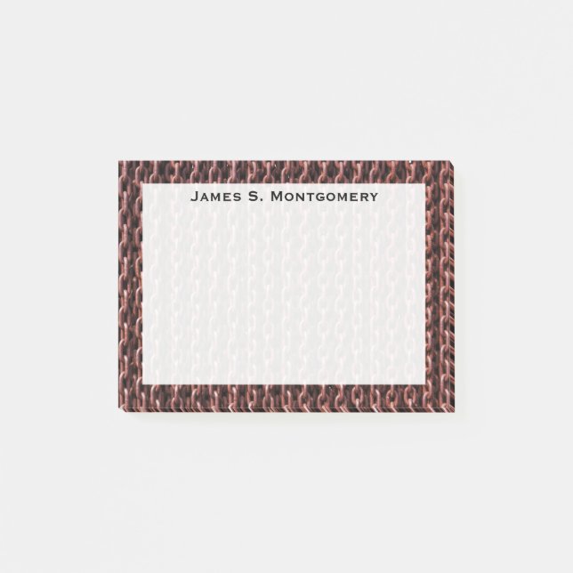 Monogram Faux Rusty Chains Post-it Notes (Front)