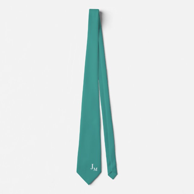 Monogram Faux Silk | Solid Colour Gentleman's Tie (Front)