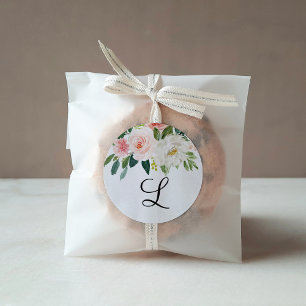 Monogram Favour Sticker, Classic Round Sticker