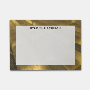 Monogram Feng Shui Gold Bullion Wealth Post-it Notes