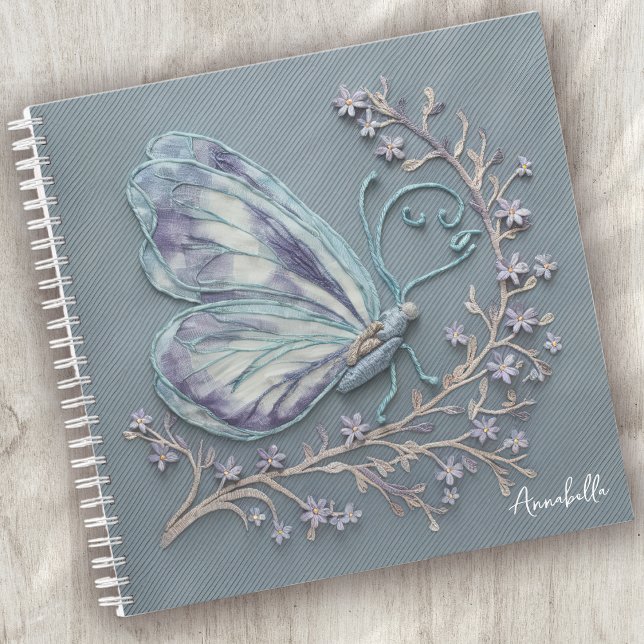 Monogram Fibre Art Butterfly Notebook (Creator Uploaded)