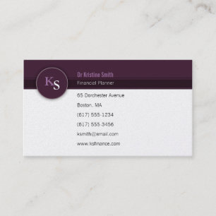 Monogram  Financial Planner - Business Card