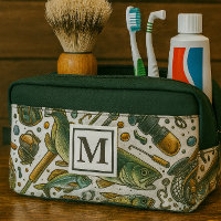 Monogram Fishing Fisherman Travel Toiletry Bag