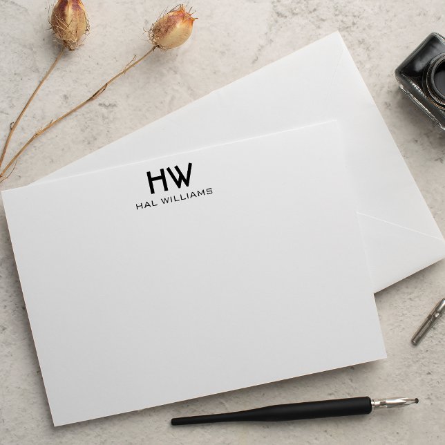 Monogram Flat Note Card (Creator Uploaded)