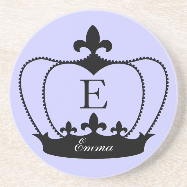 Monogram Fleur-de-lis Crown Coaster (Front)