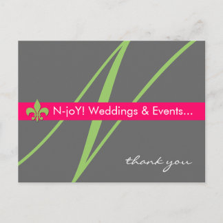 Monogram fleur de lis event planner postcard