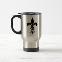 Monogram Fleur De Lis Modern Simple Black & White