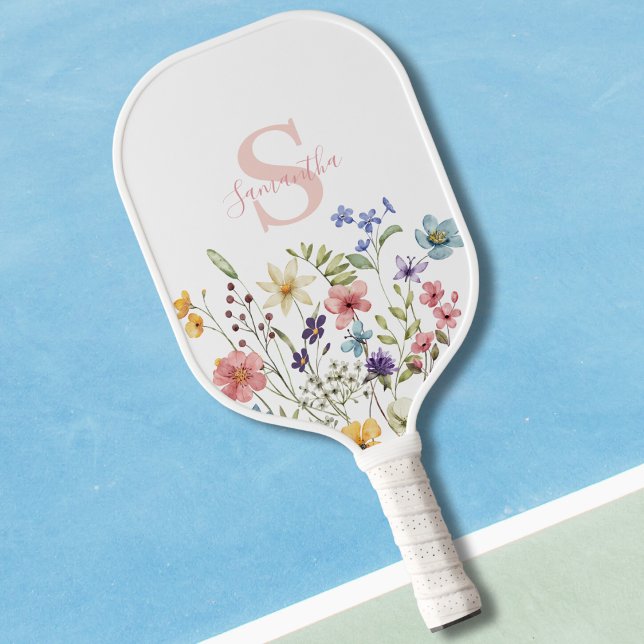 Monogram Floral Botanical Pickleball Paddle (Creator Uploaded)