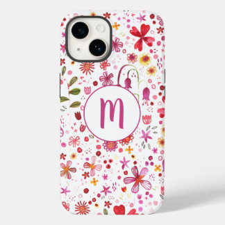 Monogram Floral Cottagecore Case-Mate iPhone 14 Case