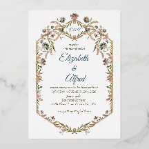 Monogram Floral Foil Vine Wedding