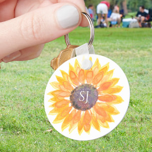 Monogram Floral  Key Ring