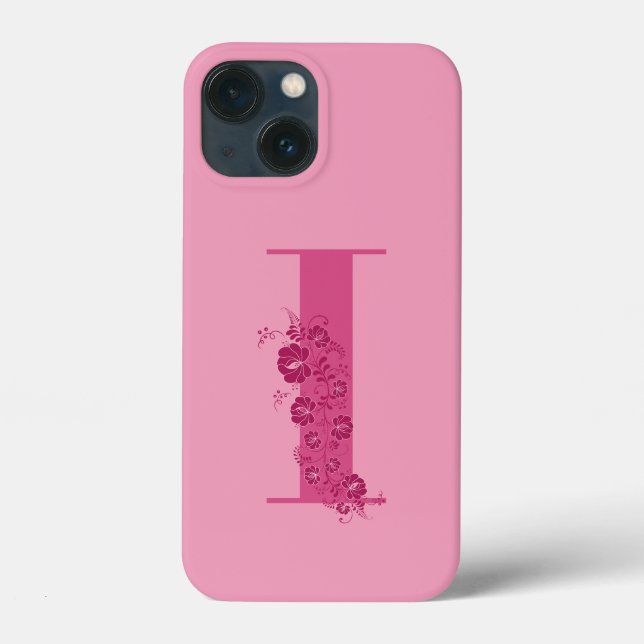 Monogram Floral Letter I iPhone Case (Back)