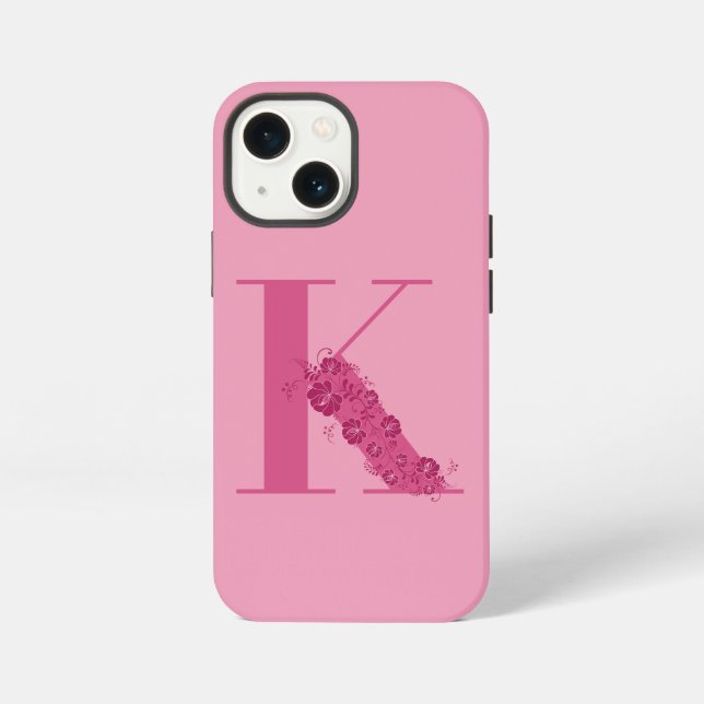 Monogram Floral Letter K iPhone Case (Back)