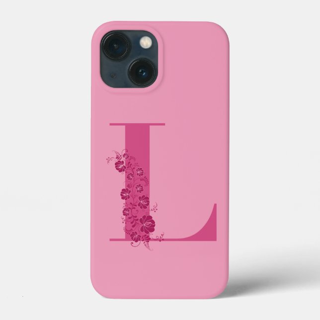 Monogram Floral Letter L iPhone Case (Back)