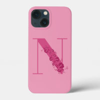 Monogram Floral Letter N iPhone Case