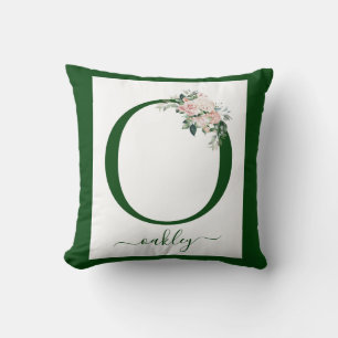 Monogram Floral Letter O Cushion