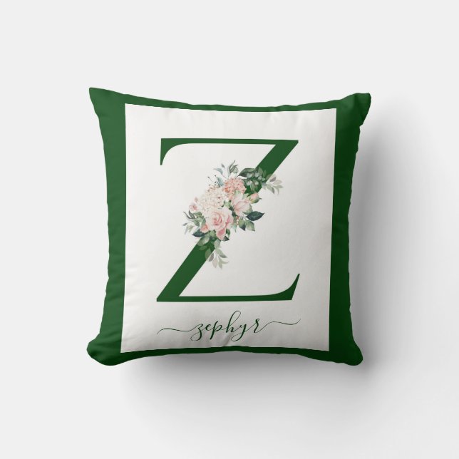 Monogram Floral Letter Z Cushion (Front)