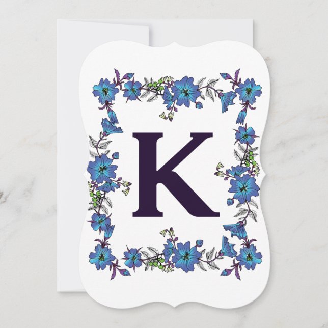 Monogram Floral Note Card (Front)