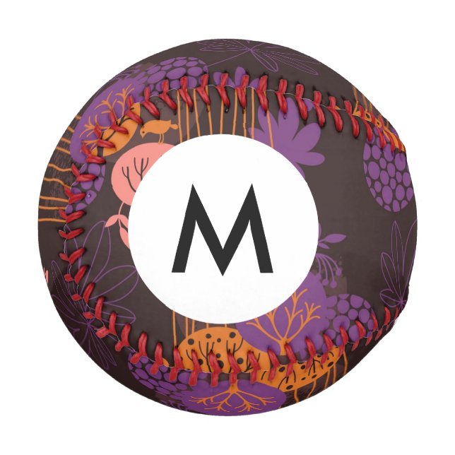 Monogram Floral pattern 2 2 Baseball (Front Left)