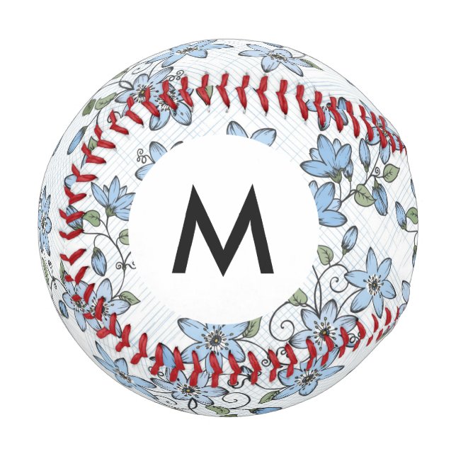 Monogram Floral pattern 2 3 Baseball (Front Left)