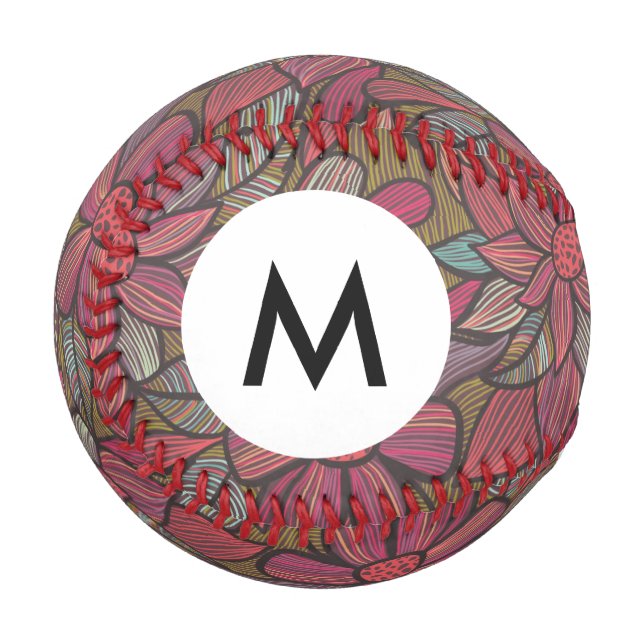 Monogram Floral pattern 4 2 Baseball (Front Left)