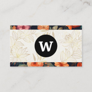 Monogram   Floral Pattern Graphics Business Card