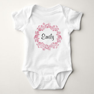 Monogram Floral Personalised Baby Bodysuit