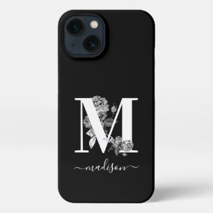 Monogram Floral Personalized iPhone 13 Case
