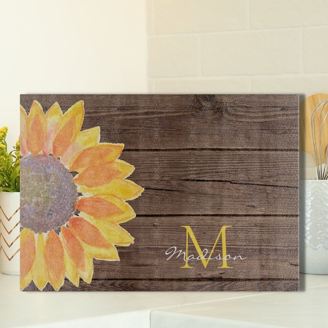 Monogram Floral Rustic  Cutting Board (Creator Uploaded)