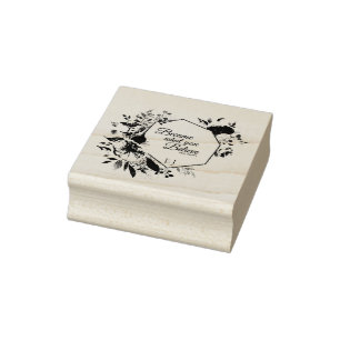Monogram Floral Scripture Rubber Stamp