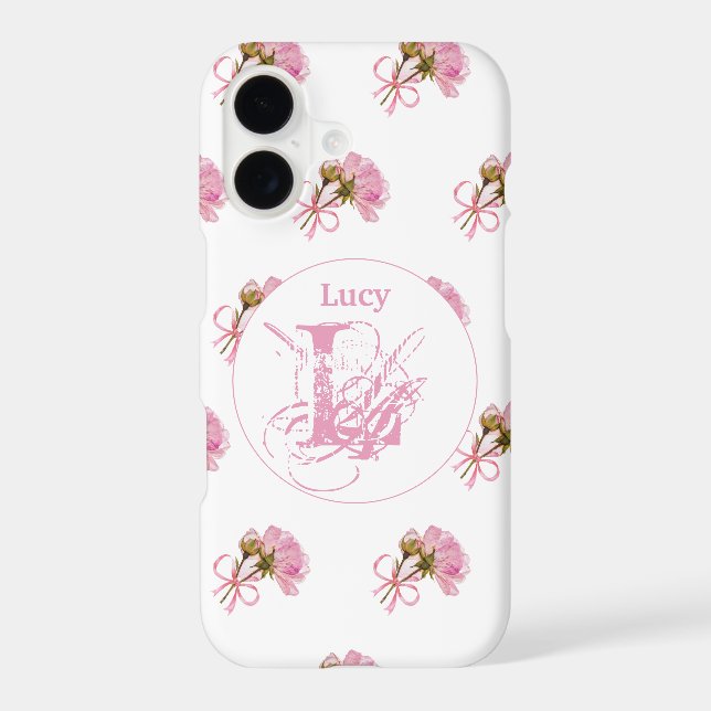 Monogram Floral Shabby Chic background of roses    (Back)