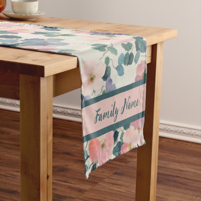 Monogram Floral Short Table Runner (In Situ)