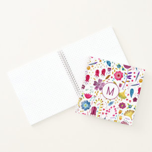 Monogram Floral Watercolor Notebook