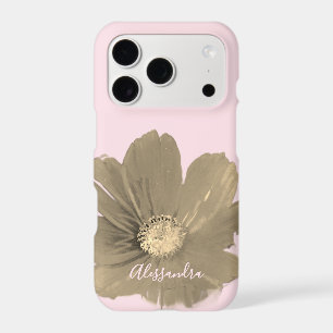 Monogram Floral Watercolor Wildflower Pastel Pink