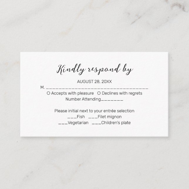 Monogram Floral Wedding RSVP Enclosure Card (Front)
