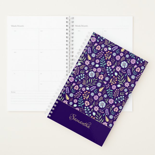 Monogram Floral Whimsical Boho Pattern Planner (Display)